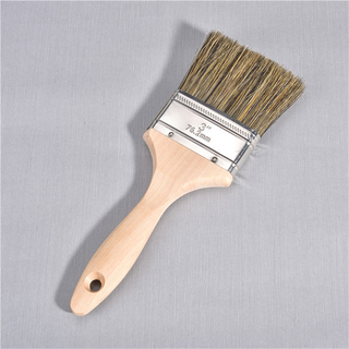 Mixtrue Bristle Brown And Black Bristle Round Wooden Handle Paint Brush