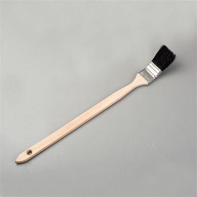 2 Inch Black Pure Bristle Curved Head Straight Wooden Long Handle Marine Paint Brush